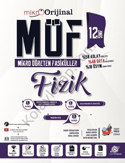Orijinal Mikro 12. Sınıf Fizik MÖF Mikro Öğreten 3 lü Fasikül Seti
