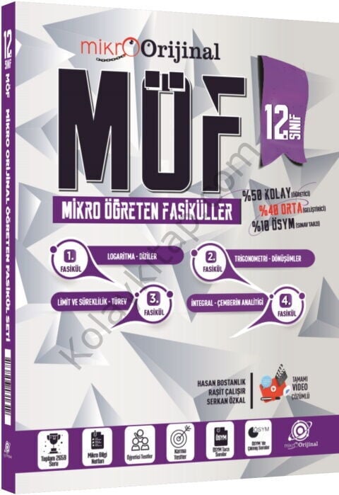 Orijinal Mikro 12. Sınıf Matematik MÖF Mikro Öğreten 4 lü Fasikül Seti