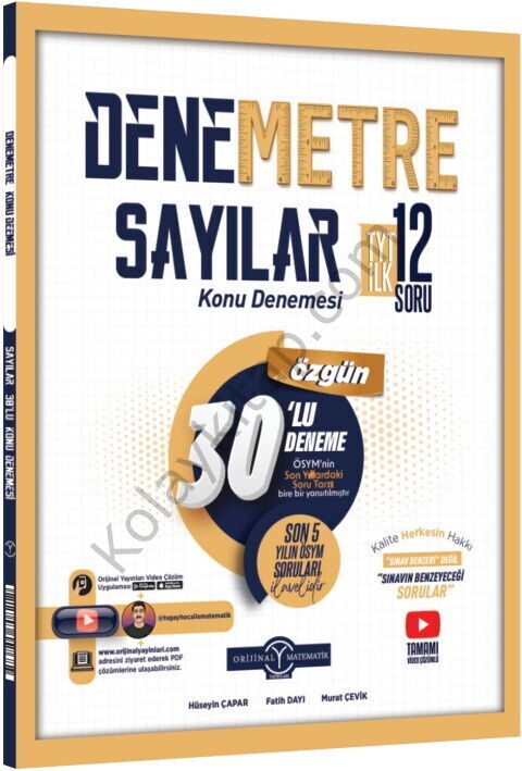 Orijinal Yayınları TYT Sayılar Denemetre 30 lu Konu Denemesi
