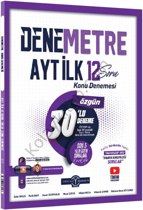 Orijinal Yayınları AYT Denemetre İlk 12 Konu Denemesi