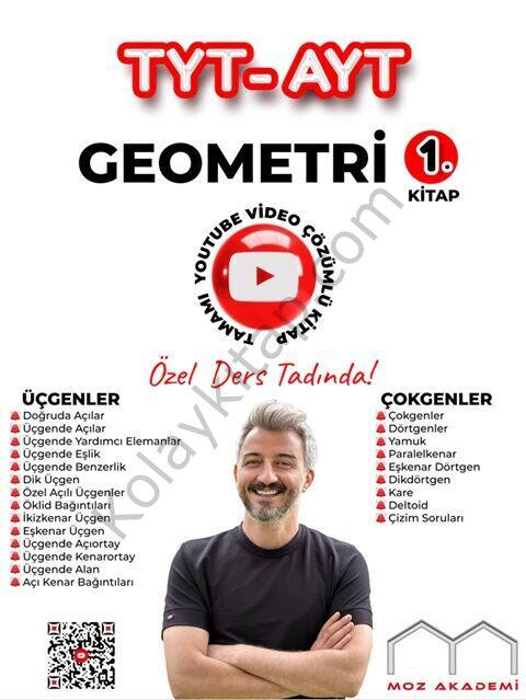 Moz Akademi TYT AYT Geometri 1. Kitap Tamamı Çözümlü Soru Bankası