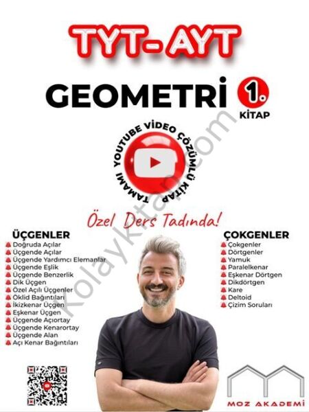 Moz Akademi TYT AYT Geometri 1. Kitap Tamamı Çözümlü Soru Bankası