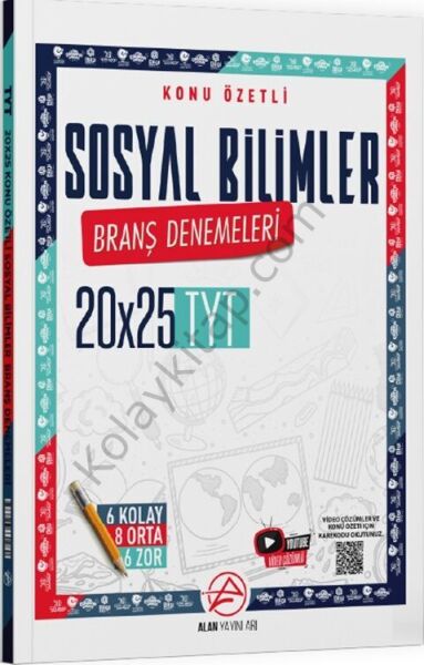 Alan Yayınları TYT Sosyal Bilimler Konu Özetli 20 x 25 Branş Denemeleri