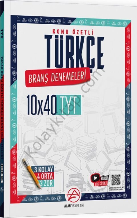 Alan Yayınları TYT Türkçe Konu Özetli 10 x 40 Branş Denemeleri