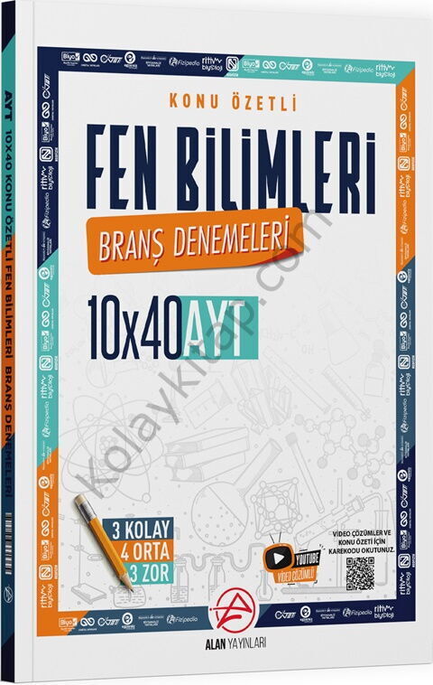 Alan Yayınları AYT Fen Bilimleri Konu Özetli 10 x 40 Branş Denemeleri