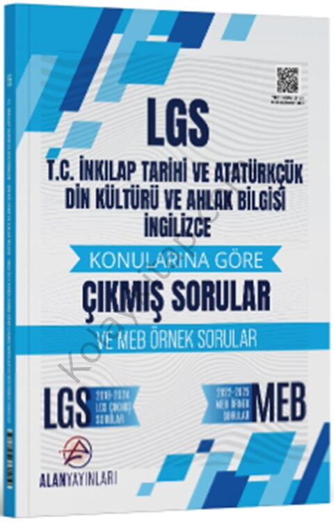 Alan Yayınları 8. Sınıf LGS T.C. İnkılap Tarihi ve Atatürkçülük Din Kültürü ve İngilizce Konularına Göre Çıkmış Sorular