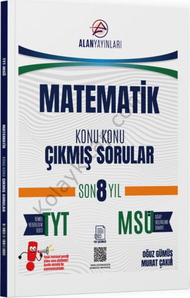 Alan Yayınları TYT MSÜ Matematik Konu Konu Çıkmış Sorular Son 8 Yıl