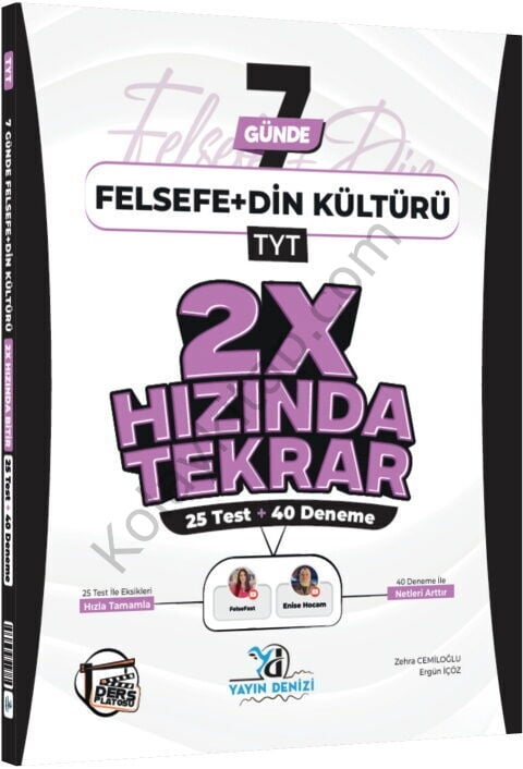 Yayın Denizi TYT Felsefe ve Din Kültürü Ders Platosu 7 Günde 2X Hızında Tekrar Deneme