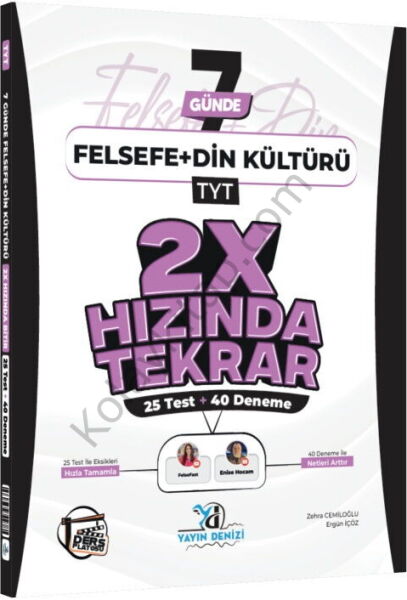 Yayın Denizi TYT Felsefe ve Din Kültürü Ders Platosu 7 Günde 2X Hızında Tekrar Deneme