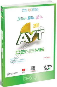ÜçDörtBeş Yayınları AYT Biyoloji 20 Deneme