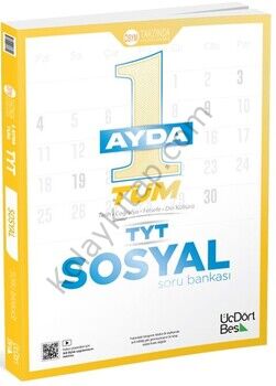 ÜçDörtBeş Yayınları 1 Ayda Tüm TYT Sosyal Soru Bankası
