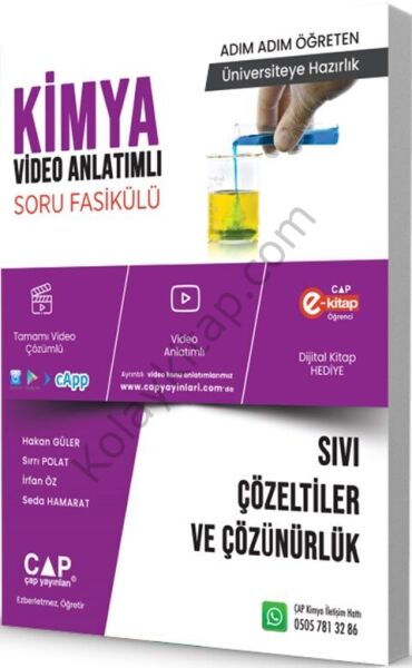 Çap Yayınları Üniversiteye Hazırlık Kimya Sıvı Çözeltiler ve Çözüürlük Konu Anlatımlı Soru Fasikülü