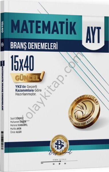 Bilgi Sarmal Yayınları AYT Matematik 15 x 40 Branş Denemeleri