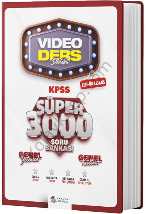Akademi Denizi KPSS Lise Ön Lisans Canlı Ders Süper 3000 Soru Bankası