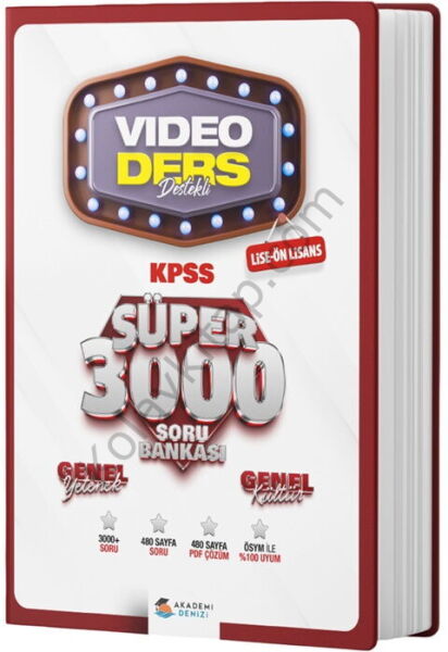 Akademi Denizi KPSS Lise Ön Lisans Canlı Ders Süper 3000 Soru Bankası