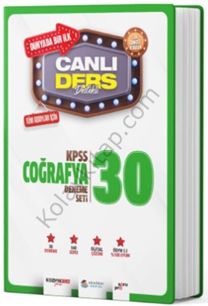 Akademi Denizi KPSS Coğrafya Canlı Ders Süper 30 Deneme Seti
