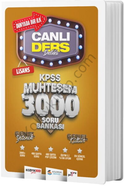 Akademi Denizi KPSS Lisans GYGK Muhteşem 3000 Soru Bankası