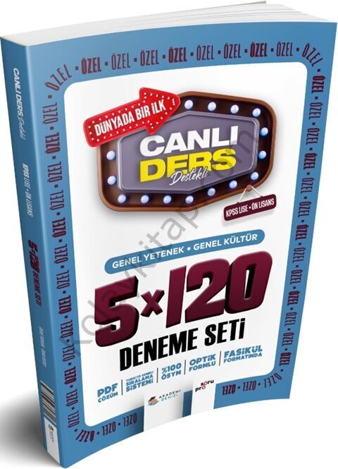 Akademi Denizi KPSS Lise Önlisans Genel Kültür Genel Yetenek 5 x 120 Deneme Seti