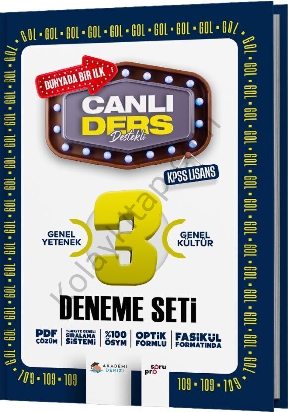 Akademi Denizi KPSS Lisans Genel Kültür Genel Yetenek 3 lü Deneme Seti