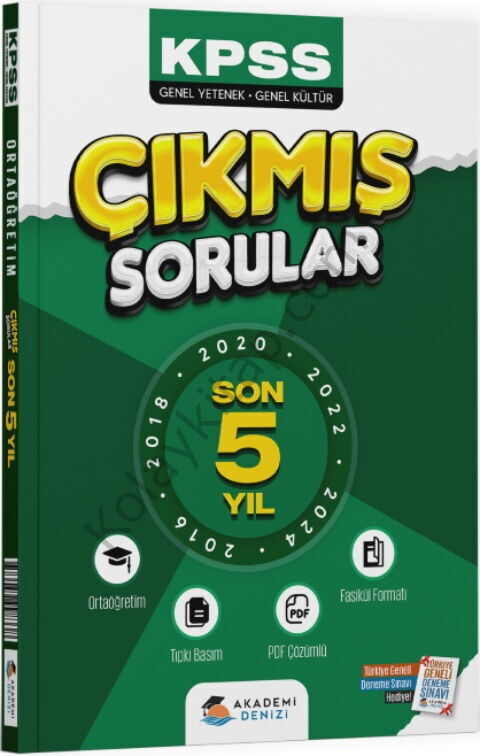 Akademi Denizi KPSS Genel Kültür Genel Yetenek Lise Son 5 Yıl Çıkmış Sorular Fasikülü