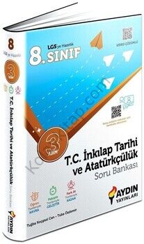 Aydın Yayınları 8. Sınıf LGS TC İnkılap Tarihi ve Atatürkçülük Üç Adım Soru Bankası