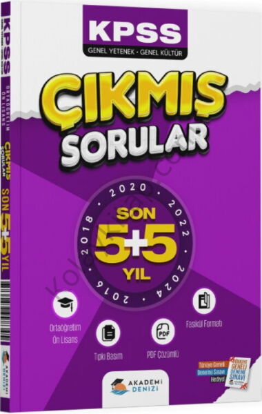 Akademi Denizi KPSS Genel Kültür Genel Yetenek Lise Önlisans Son 5 + 5 Yıl Çıkmış Sorular Fasikülü