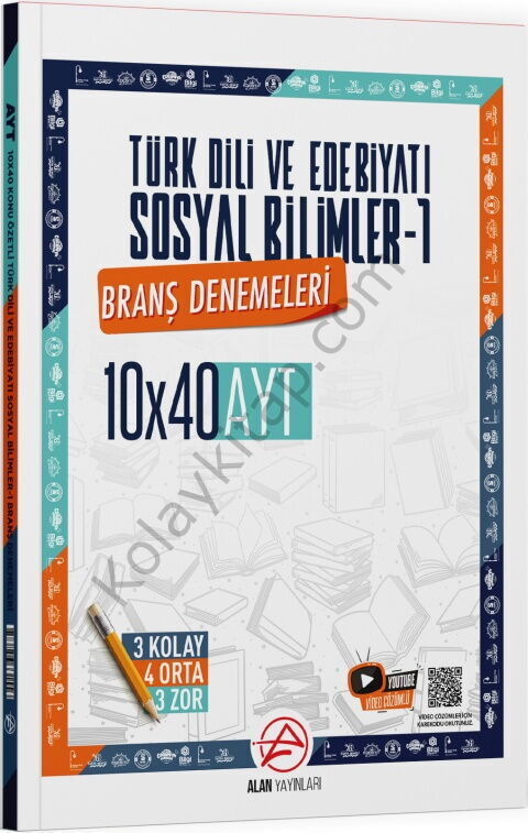 Alan Yayınları AYT Türk Dili ve Edebiyatı ve Sosyal Bilimler 1 10 x 40 Branş Denemeleri