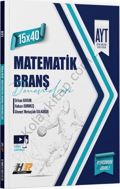 Hız ve Renk Yayınları AYT Matematik 15 x 40 Denemeleri