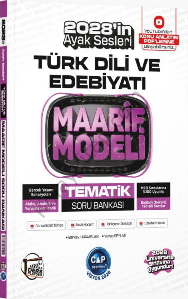 Çap Yayınları Üniversiteye Hazırlık Türk Dili ve Edebiyatı Ders Platosu Maarif Modeli Tematik Soru Bankası