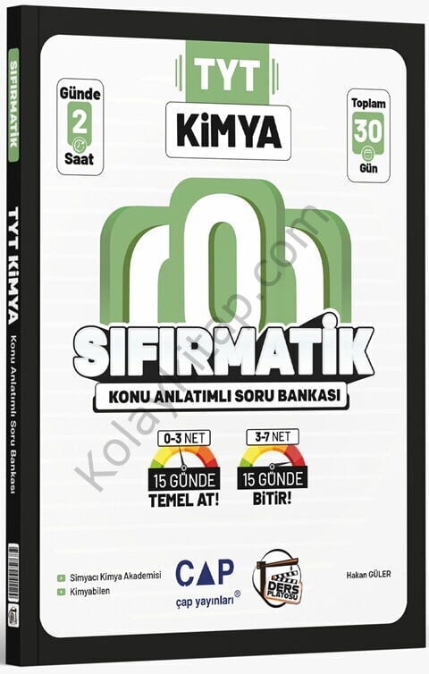 Çap yayınları TYT Kimya Sıfırmatik Konu Anlatımlı Soru Bankası