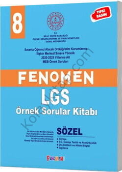 Fenomen Okul Yayınları 8. Sınıf MEB Sözel Fenomen Örnek Sorular