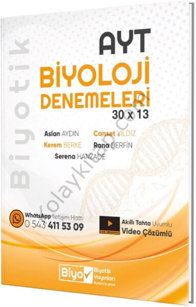 Biyotik Yayınları AYT Biyoloji Biyotik 30 x 13 Denemeleri