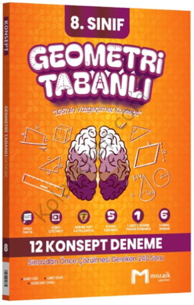 Mozaik Yayınları 8. Sınıf LGS Geometri Tabanlı 12 Konsept Deneme