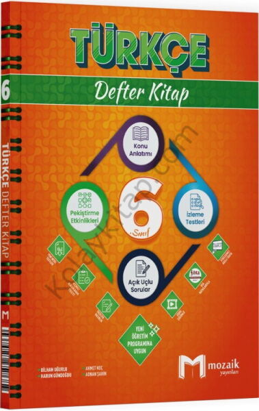 Mozaik Yayınları 6. Sınıf Türkçe Defter Kitap
