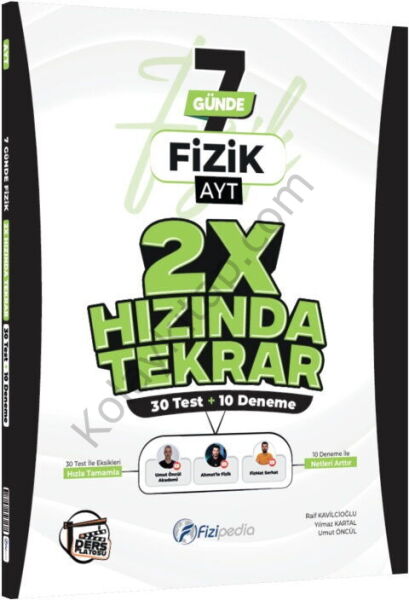 Fizipedia Yayınları AYT Fizik Ders Platosu 7 Günde 2X Hızında Tekrar Deneme