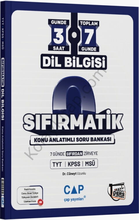 Çap Yayınları TYT KPSS MSÜ Dil Bilgisi Sıfırmatik Konu Anlatımı Soru Bankası