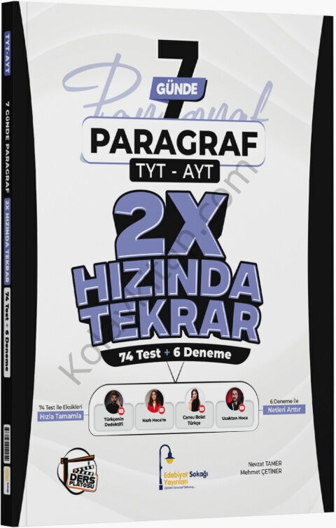 Edebiyat Sokağı TYT AYT Paragraf Ders Platosu 7 Günde 2X Hızında Tekrar Deneme
