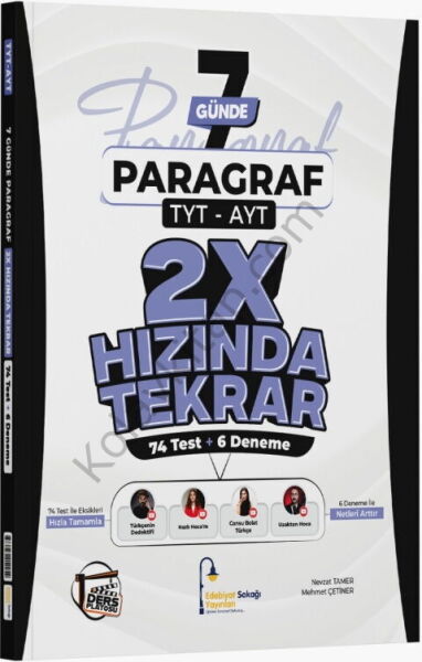 Edebiyat Sokağı TYT AYT Paragraf Ders Platosu 7 Günde 2X Hızında Tekrar Deneme