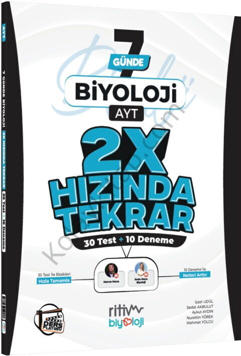 Ritim Biyoloji AYT Biyoloji Ders Platosu 7 Günde 2X Hızında Tekrar Deneme