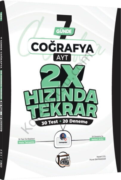 Ders Platosu AYT Coğrafya 7 Günde 2X Hızında Tekrar Deneme
