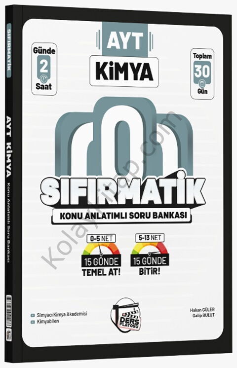 Ders Platosu AYT Kimya Sıfırmatik Konu Anlatımlı Soru Bankası