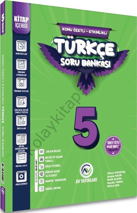 Av Yayınları 5. Sınıf Türkçe Kazanım Etkinlikli Soru Bankası