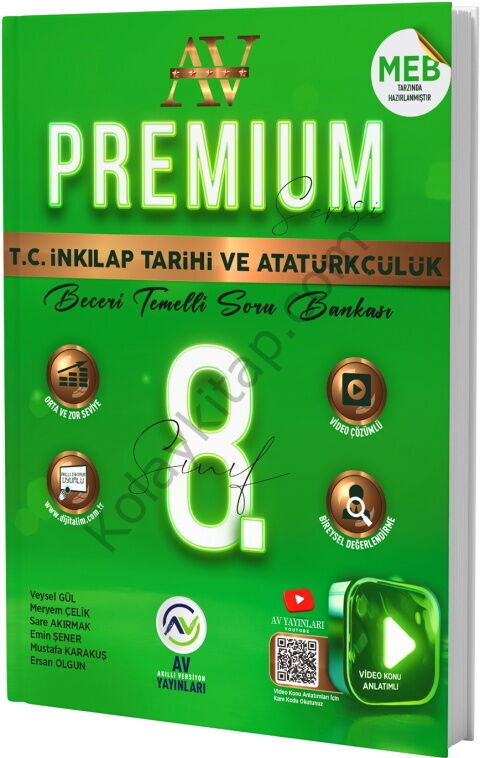 Av Yayınları 8. Sınıf İnkılap Tarihi ve Atatürkçülük Premium Beceri Temelli Soru Bankası